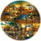 Sunsout Cabins in the Woods 1000 pc Round Jigsaw Puzzle 58662